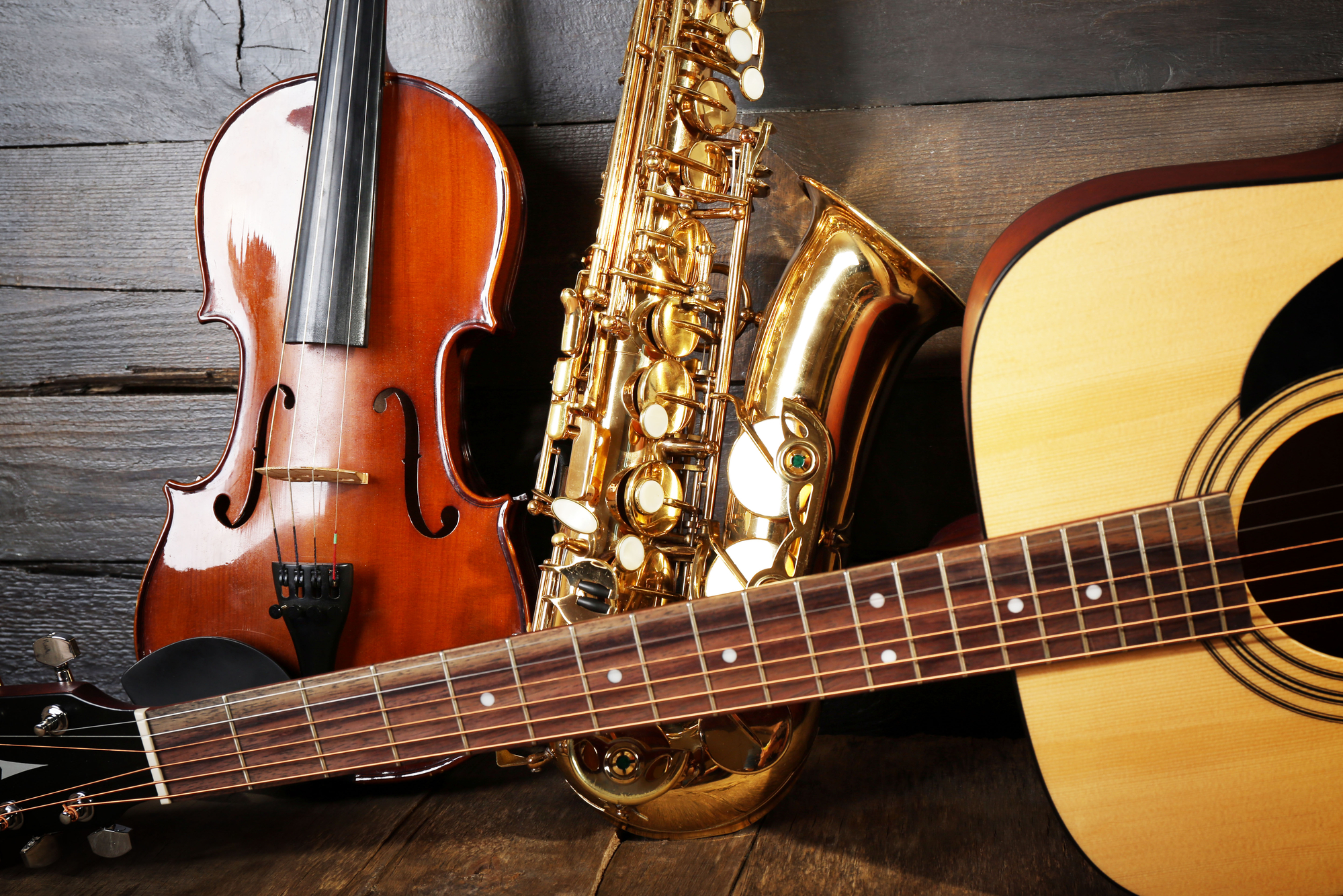 Close up of musical instruments