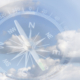 Sky background with compass